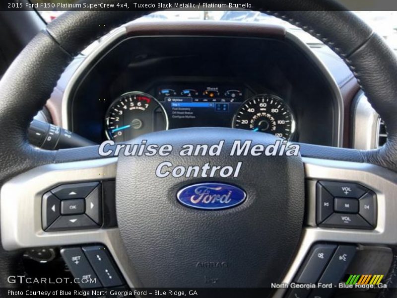 Tuxedo Black Metallic / Platinum Brunello 2015 Ford F150 Platinum SuperCrew 4x4