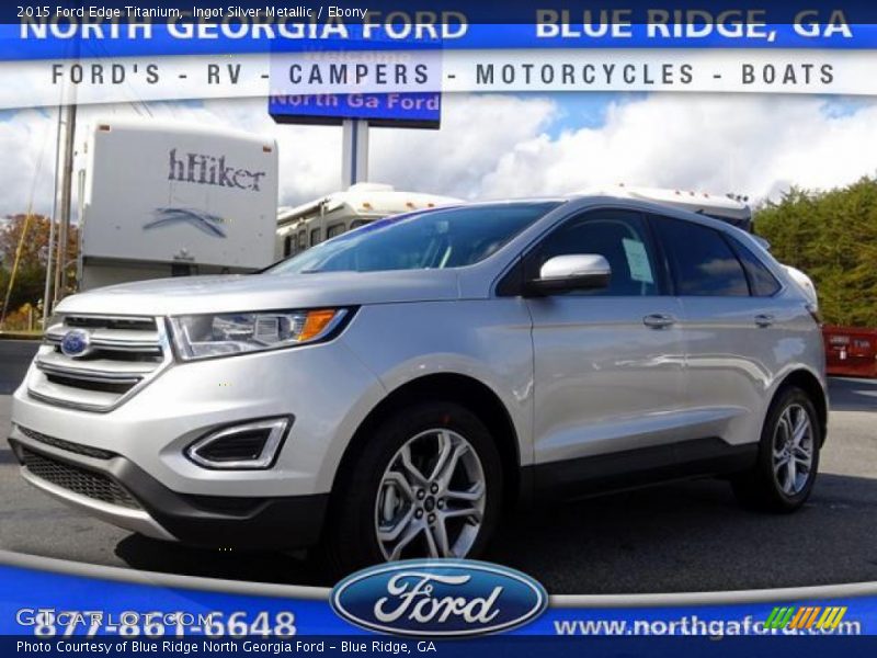 Ingot Silver Metallic / Ebony 2015 Ford Edge Titanium