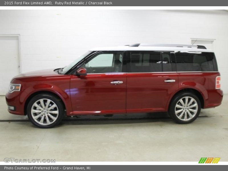 Ruby Red Metallic / Charcoal Black 2015 Ford Flex Limited AWD