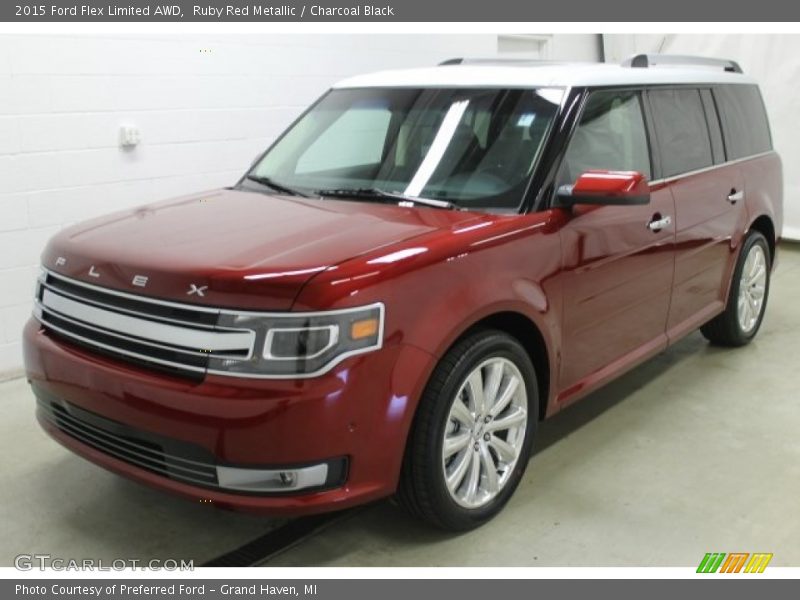 Ruby Red Metallic / Charcoal Black 2015 Ford Flex Limited AWD