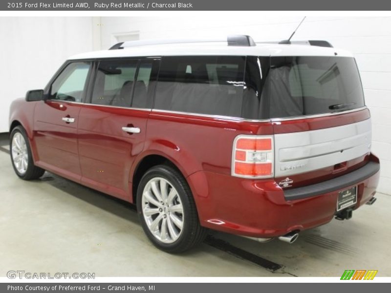 Ruby Red Metallic / Charcoal Black 2015 Ford Flex Limited AWD