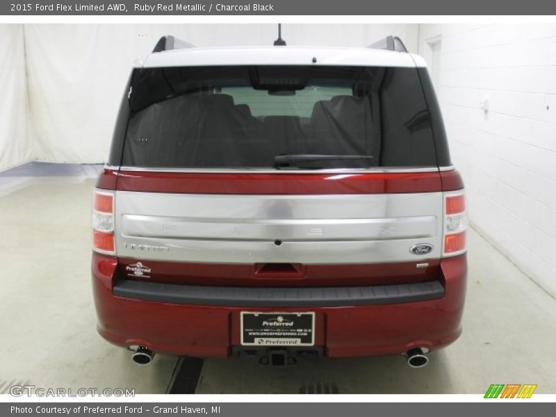 Ruby Red Metallic / Charcoal Black 2015 Ford Flex Limited AWD