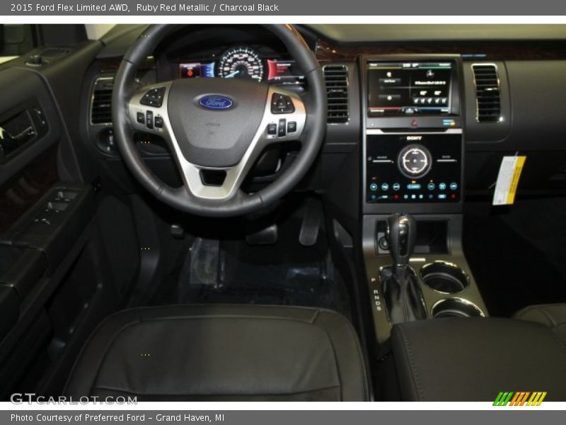 Ruby Red Metallic / Charcoal Black 2015 Ford Flex Limited AWD