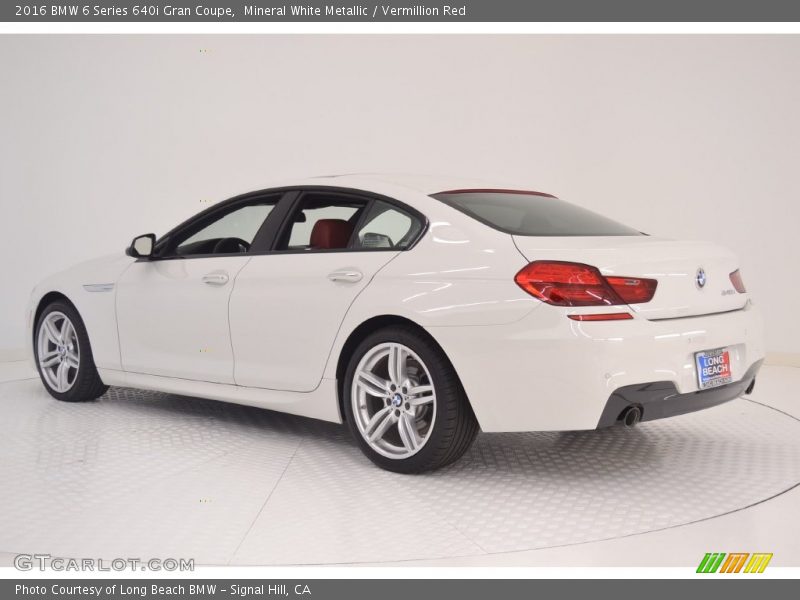 Mineral White Metallic / Vermillion Red 2016 BMW 6 Series 640i Gran Coupe