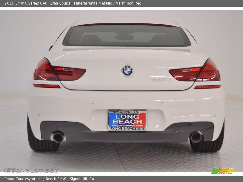 Mineral White Metallic / Vermillion Red 2016 BMW 6 Series 640i Gran Coupe