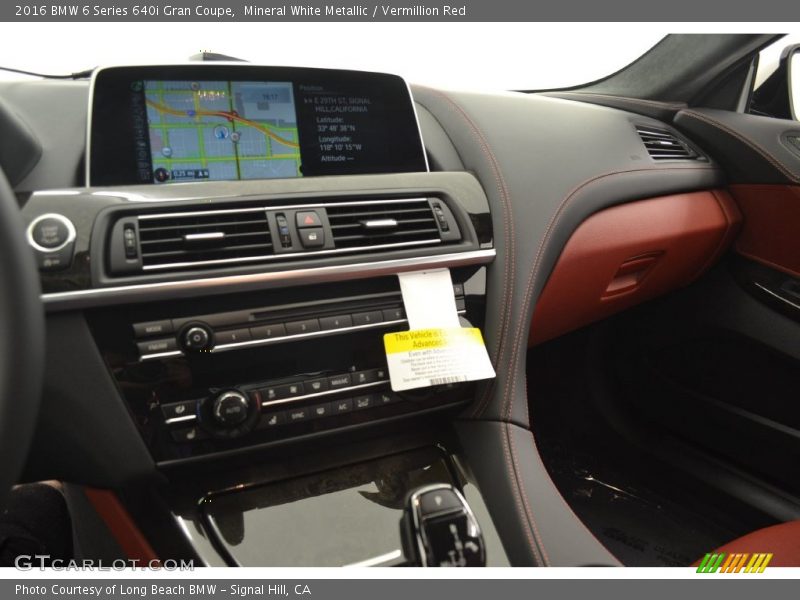 Mineral White Metallic / Vermillion Red 2016 BMW 6 Series 640i Gran Coupe