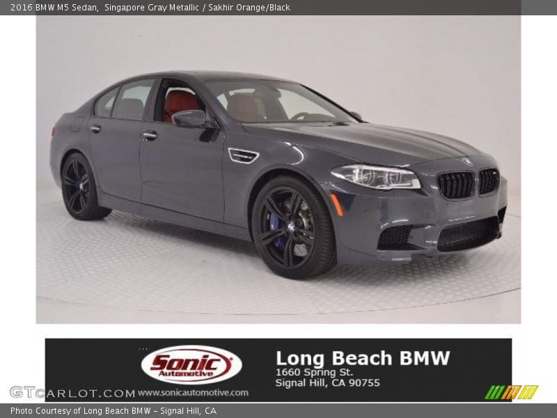 Singapore Gray Metallic / Sakhir Orange/Black 2016 BMW M5 Sedan