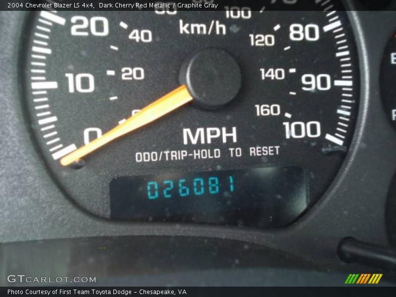 Dark Cherry Red Metallic / Graphite Gray 2004 Chevrolet Blazer LS 4x4