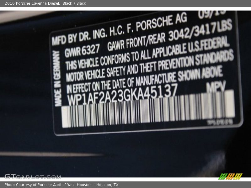 Black / Black 2016 Porsche Cayenne Diesel
