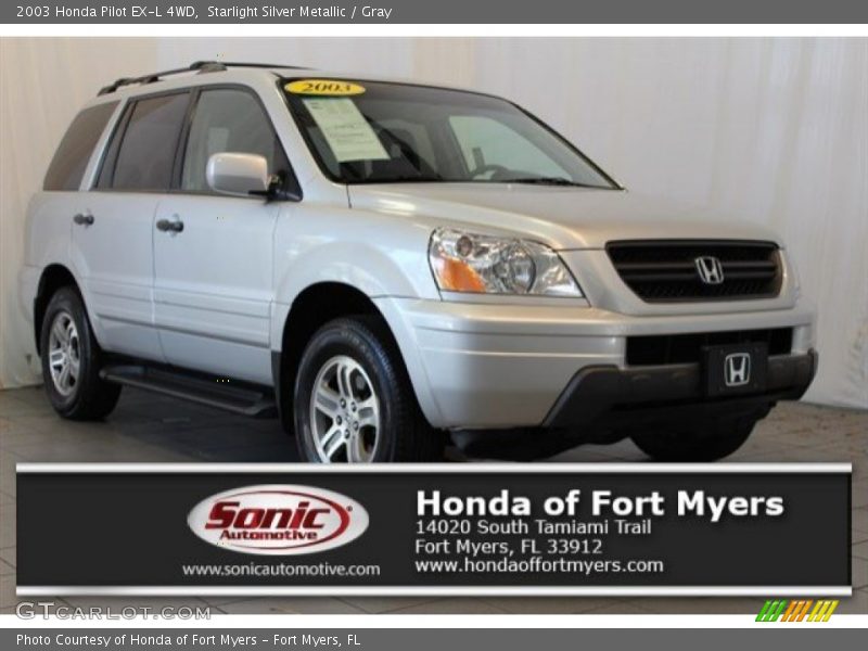 Starlight Silver Metallic / Gray 2003 Honda Pilot EX-L 4WD