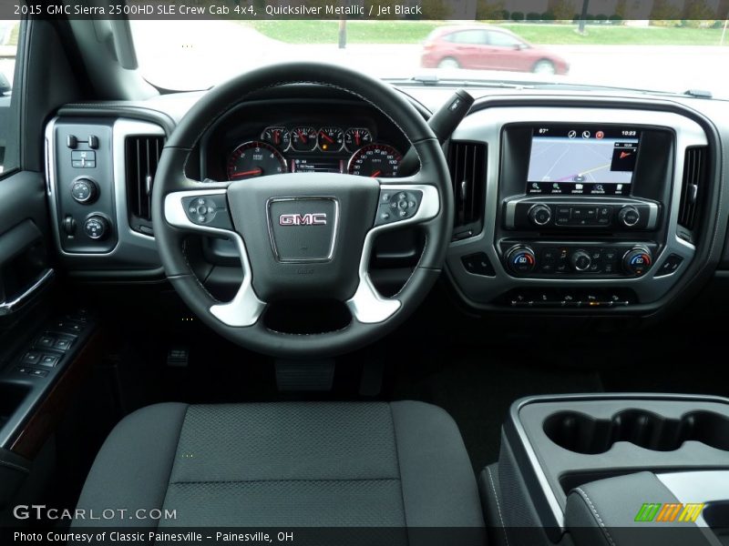 Quicksilver Metallic / Jet Black 2015 GMC Sierra 2500HD SLE Crew Cab 4x4
