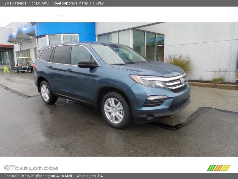 Steel Sapphire Metallic / Gray 2016 Honda Pilot LX AWD