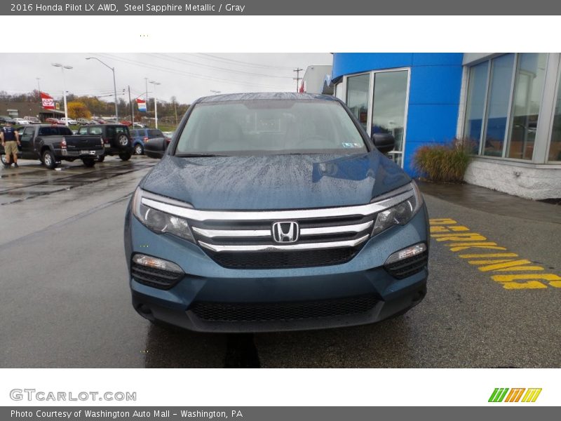 Steel Sapphire Metallic / Gray 2016 Honda Pilot LX AWD