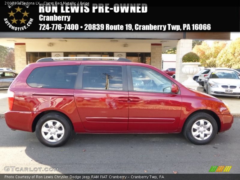Claret Red Metallic / Beige 2008 Kia Sedona LX
