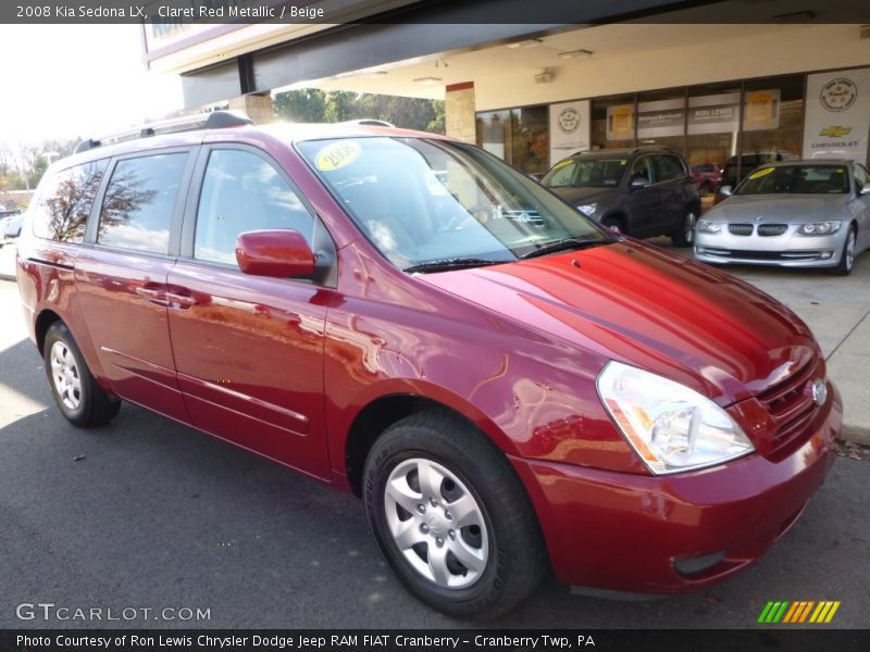 Claret Red Metallic / Beige 2008 Kia Sedona LX