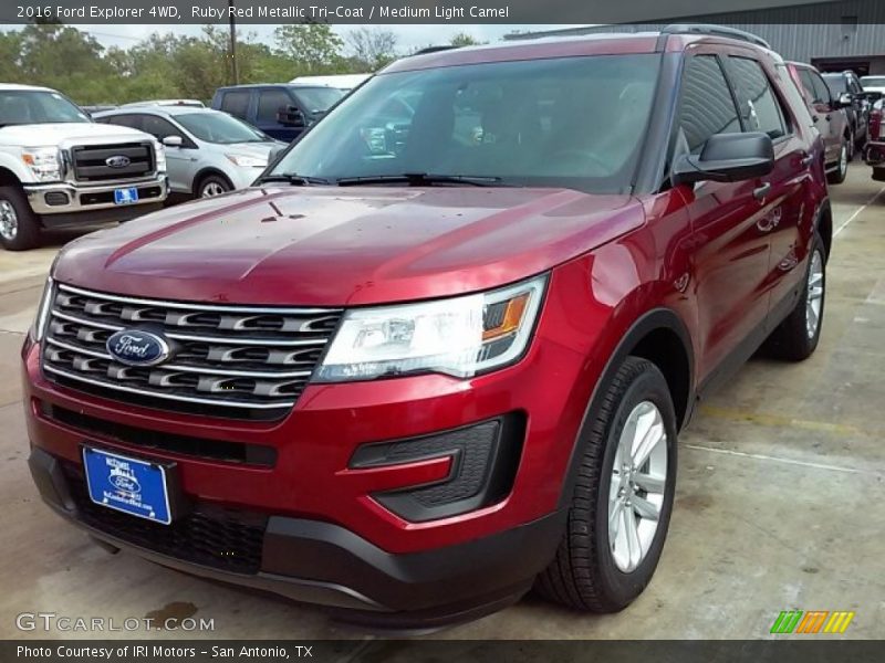 Ruby Red Metallic Tri-Coat / Medium Light Camel 2016 Ford Explorer 4WD