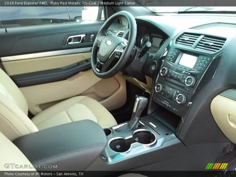 Ruby Red Metallic Tri-Coat / Medium Light Camel 2016 Ford Explorer FWD