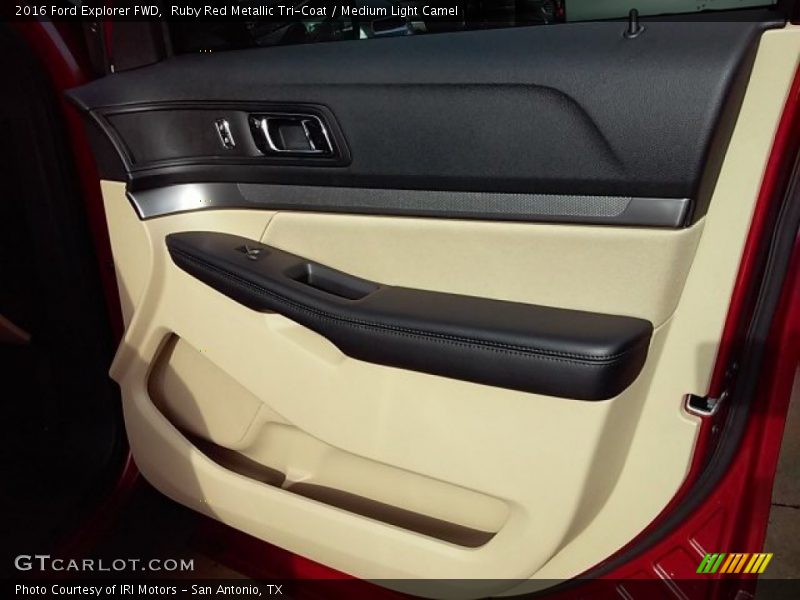 Ruby Red Metallic Tri-Coat / Medium Light Camel 2016 Ford Explorer FWD