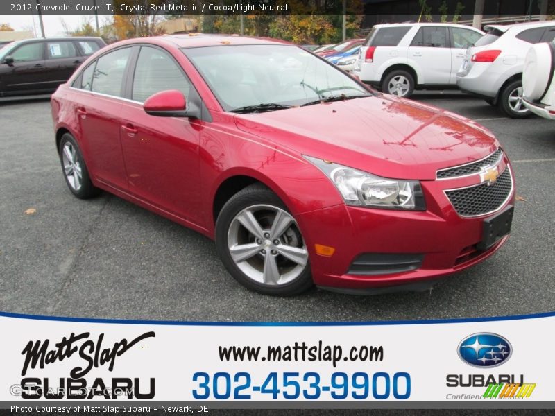 Crystal Red Metallic / Cocoa/Light Neutral 2012 Chevrolet Cruze LT