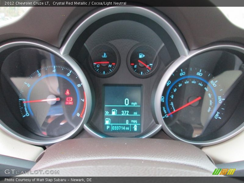 Crystal Red Metallic / Cocoa/Light Neutral 2012 Chevrolet Cruze LT