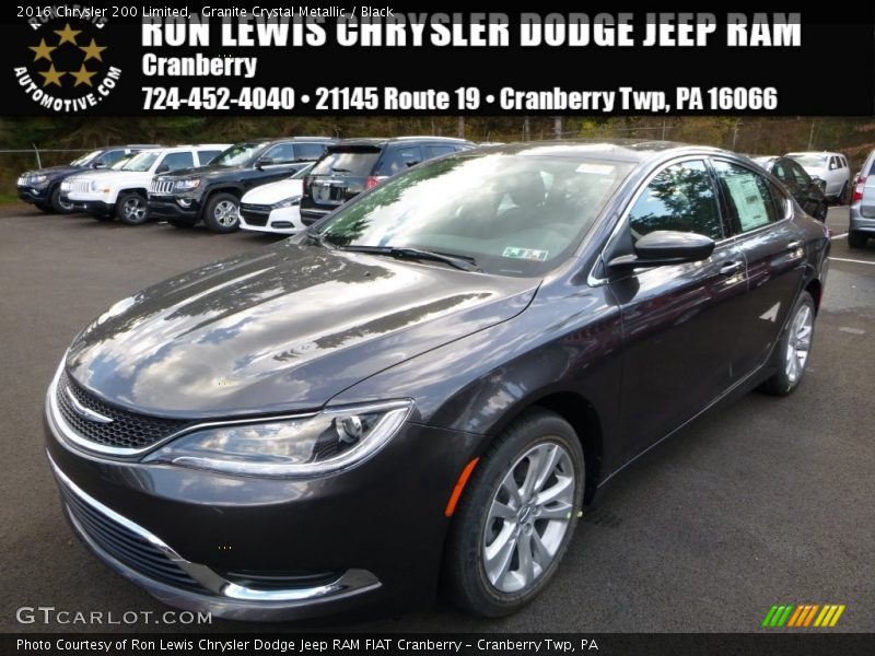 Granite Crystal Metallic / Black 2016 Chrysler 200 Limited