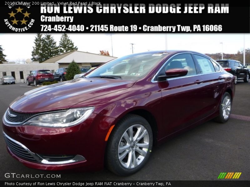 Velvet Red Pearl / Black 2016 Chrysler 200 Limited