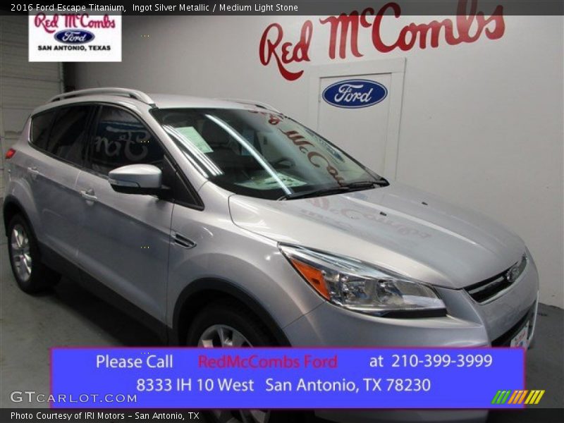 Ingot Silver Metallic / Medium Light Stone 2016 Ford Escape Titanium
