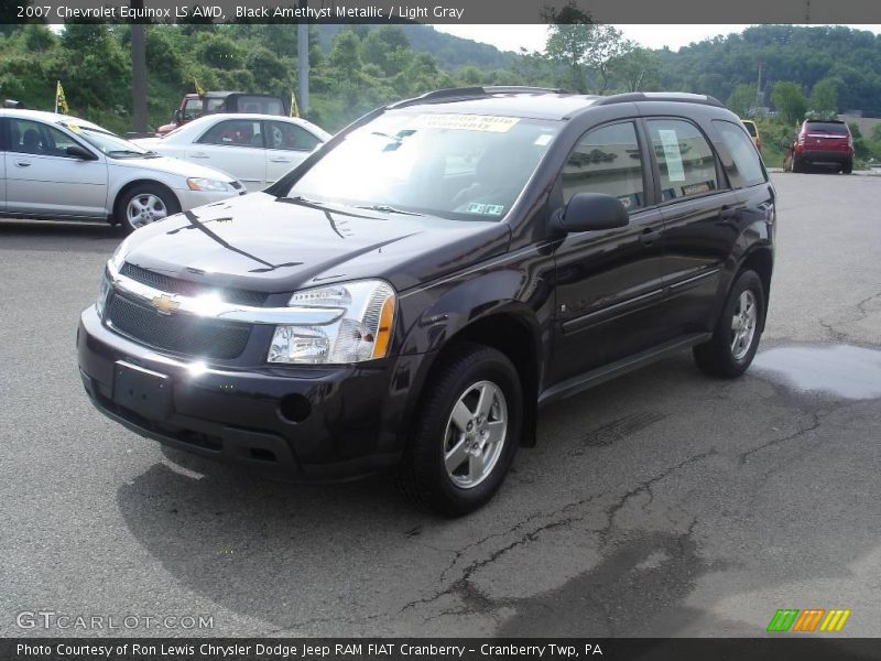 Black Amethyst Metallic / Light Gray 2007 Chevrolet Equinox LS AWD