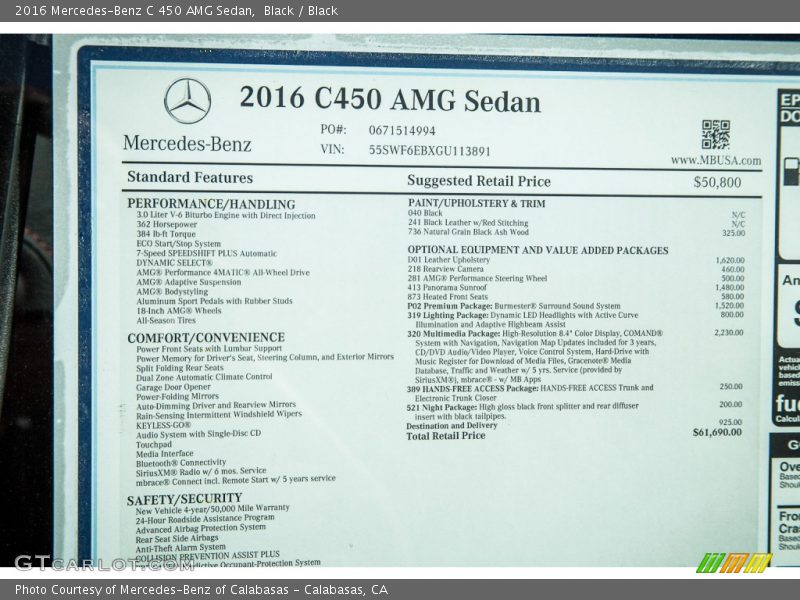Black / Black 2016 Mercedes-Benz C 450 AMG Sedan