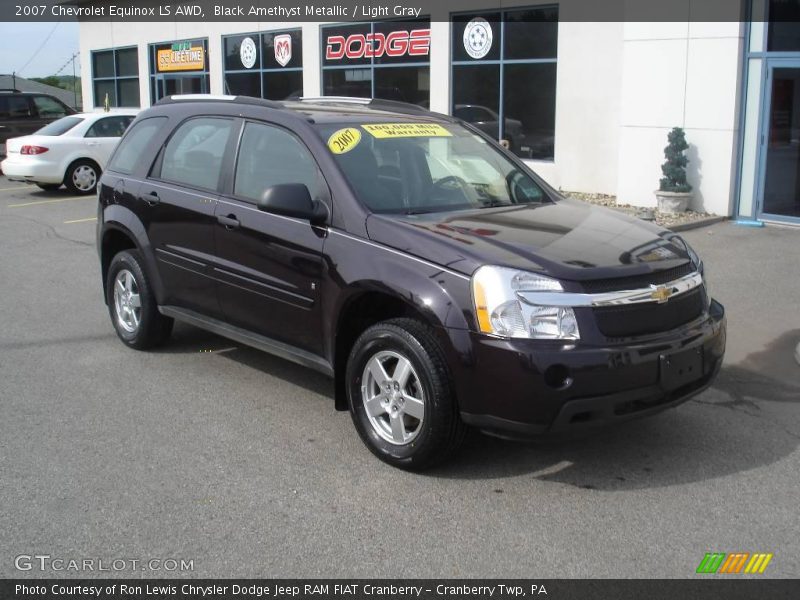 Black Amethyst Metallic / Light Gray 2007 Chevrolet Equinox LS AWD