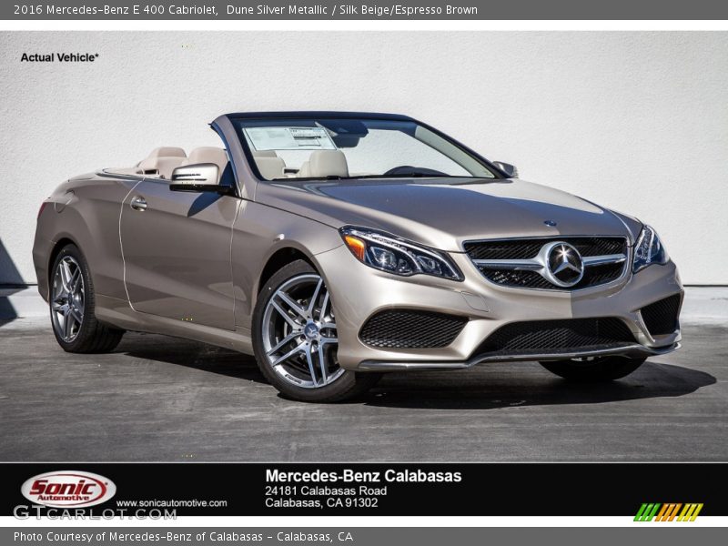 Dune Silver Metallic / Silk Beige/Espresso Brown 2016 Mercedes-Benz E 400 Cabriolet