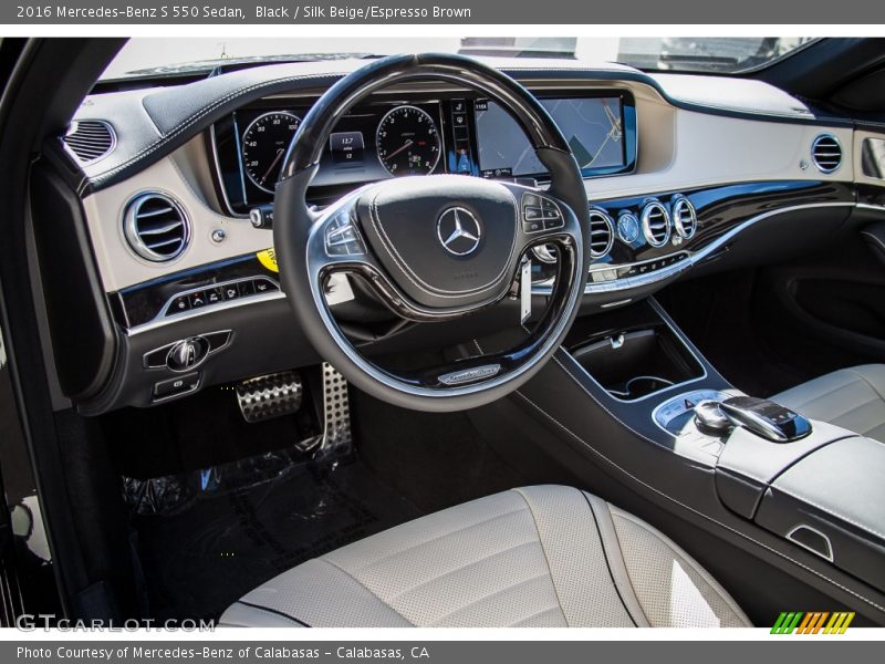 Black / Silk Beige/Espresso Brown 2016 Mercedes-Benz S 550 Sedan