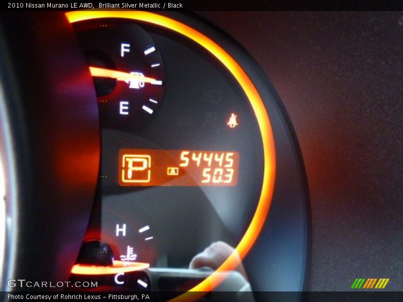 Brilliant Silver Metallic / Black 2010 Nissan Murano LE AWD