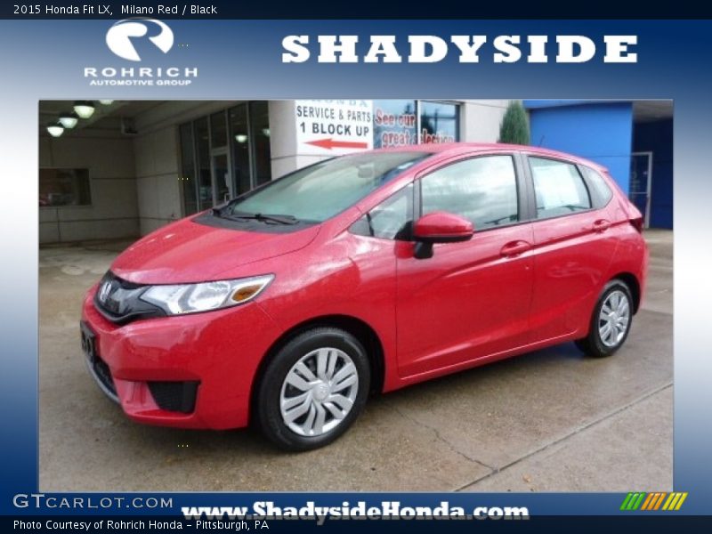 Milano Red / Black 2015 Honda Fit LX
