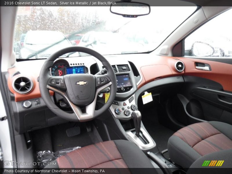  2016 Sonic LT Sedan Jet Black/Brick Interior