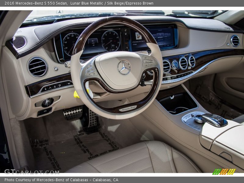 Lunar Blue Metallic / Silk Beige/Espresso Brown 2016 Mercedes-Benz S 550 Sedan
