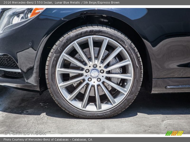 Lunar Blue Metallic / Silk Beige/Espresso Brown 2016 Mercedes-Benz S 550 Sedan