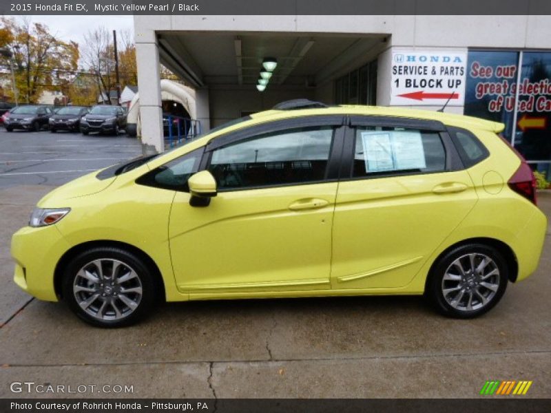 Mystic Yellow Pearl / Black 2015 Honda Fit EX