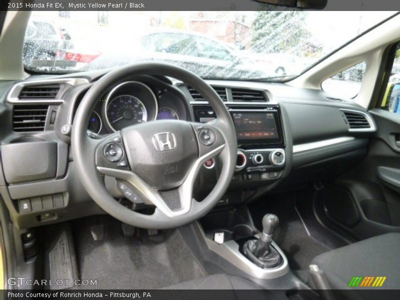 Mystic Yellow Pearl / Black 2015 Honda Fit EX