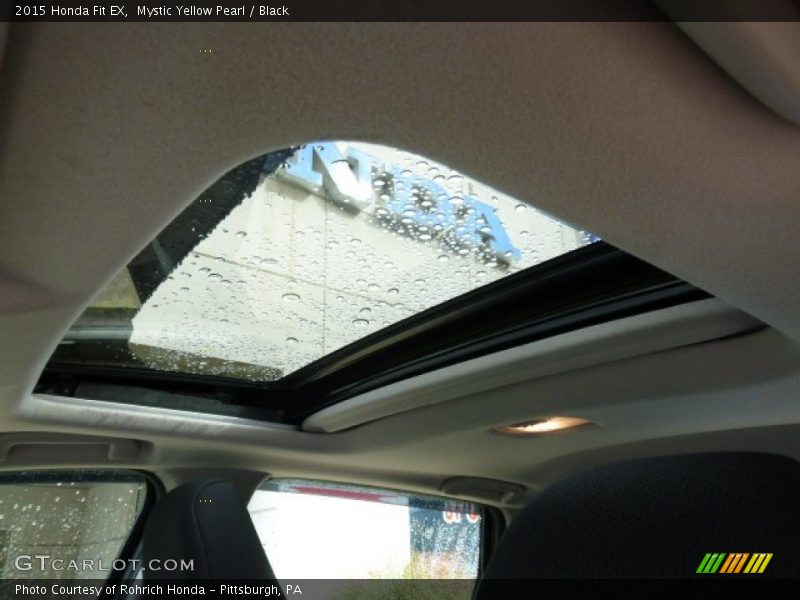 Mystic Yellow Pearl / Black 2015 Honda Fit EX