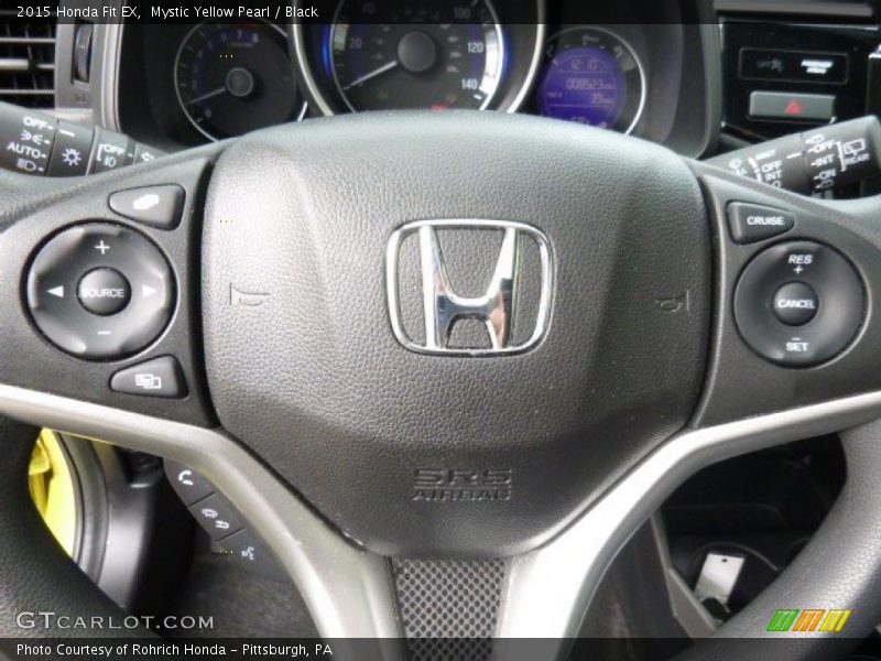 Mystic Yellow Pearl / Black 2015 Honda Fit EX