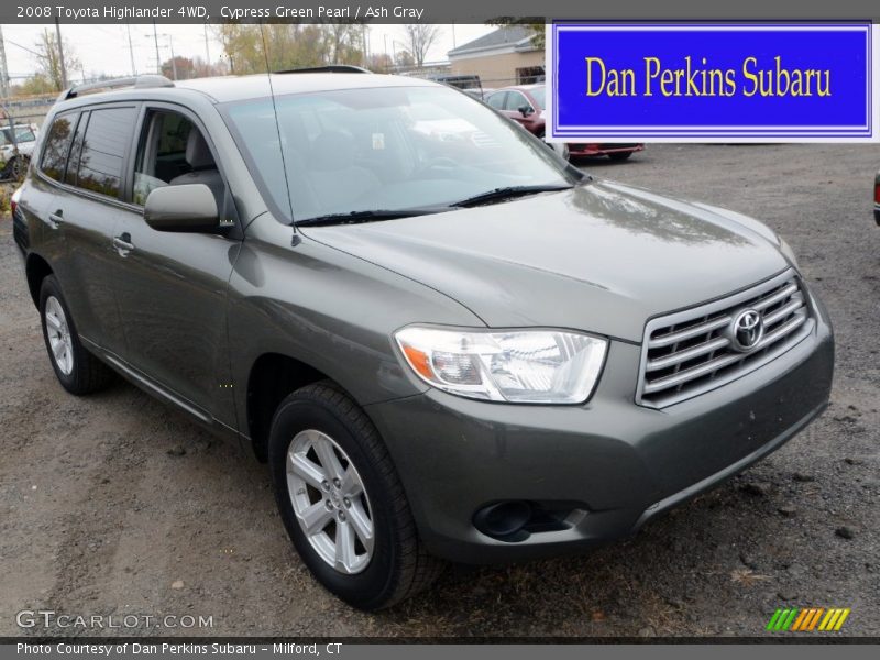Cypress Green Pearl / Ash Gray 2008 Toyota Highlander 4WD
