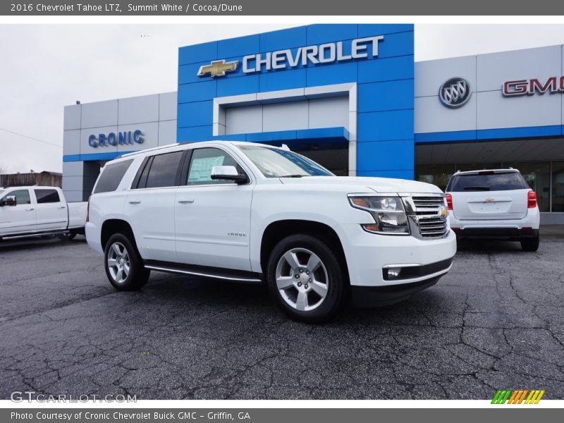 Summit White / Cocoa/Dune 2016 Chevrolet Tahoe LTZ