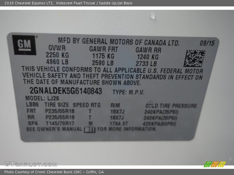 Iridescent Pearl Tricoat / Saddle Up/Jet Black 2016 Chevrolet Equinox LTZ