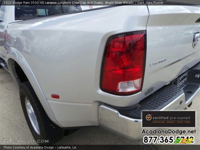 Bright Silver Metallic / Dark Slate/Russet 2012 Dodge Ram 3500 HD Laramie Longhorn Crew Cab 4x4 Dually