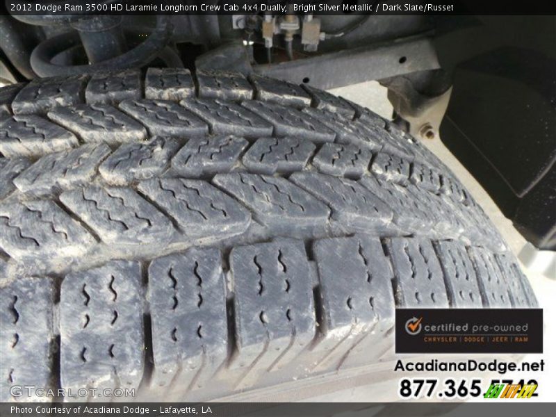 Bright Silver Metallic / Dark Slate/Russet 2012 Dodge Ram 3500 HD Laramie Longhorn Crew Cab 4x4 Dually