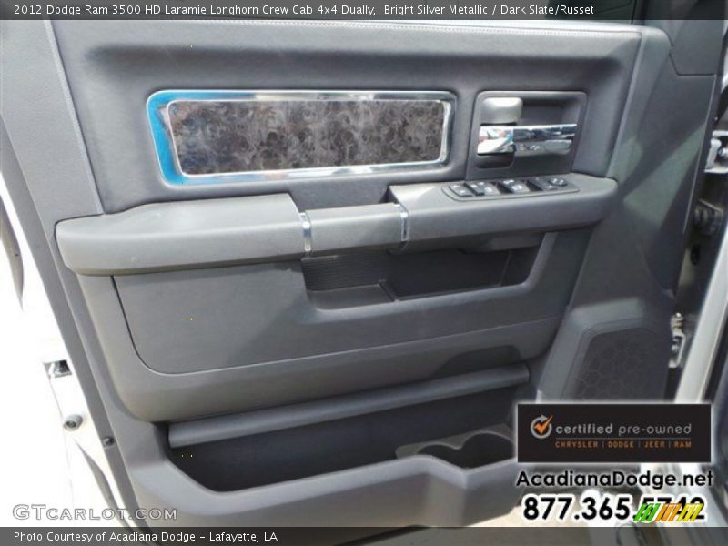 Bright Silver Metallic / Dark Slate/Russet 2012 Dodge Ram 3500 HD Laramie Longhorn Crew Cab 4x4 Dually