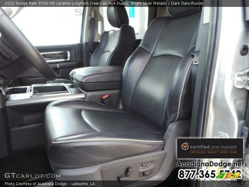 Bright Silver Metallic / Dark Slate/Russet 2012 Dodge Ram 3500 HD Laramie Longhorn Crew Cab 4x4 Dually