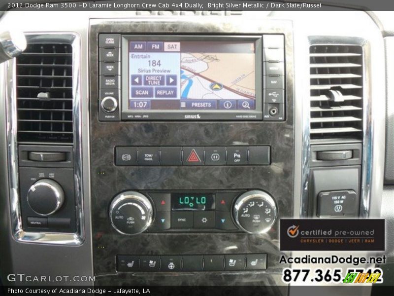 Bright Silver Metallic / Dark Slate/Russet 2012 Dodge Ram 3500 HD Laramie Longhorn Crew Cab 4x4 Dually