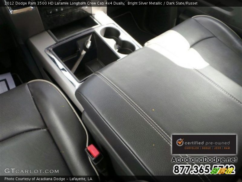 Bright Silver Metallic / Dark Slate/Russet 2012 Dodge Ram 3500 HD Laramie Longhorn Crew Cab 4x4 Dually